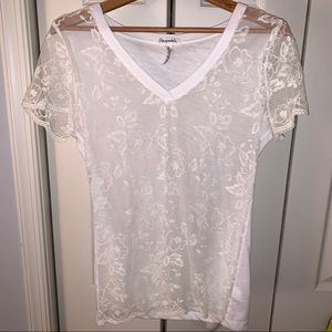 Lace Front T-Shirt